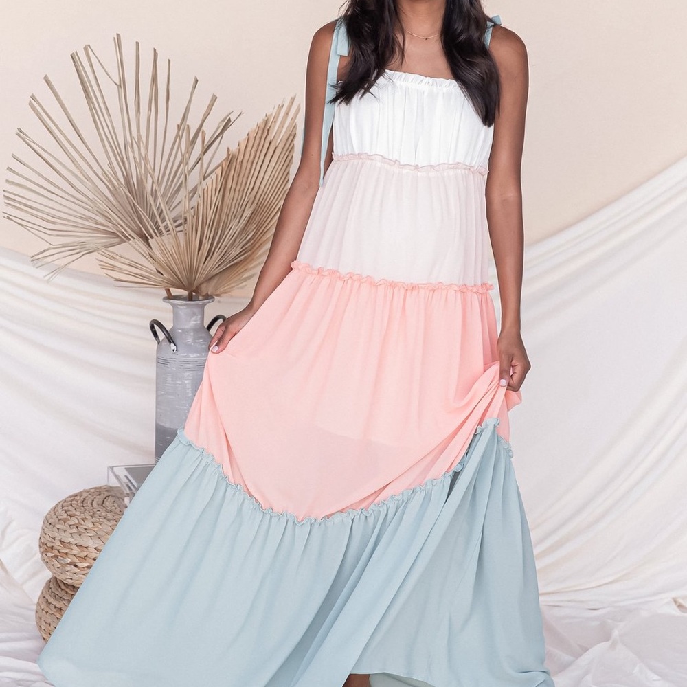 Llacie Boutique Color Block Maxi Dress